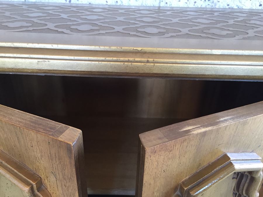 Vintage Solid Wood Cabinet Entry Console Table With Metal Hardware [Photo 15]