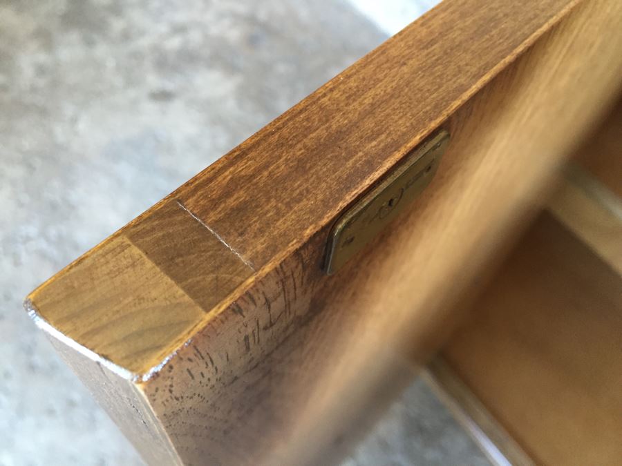 Vintage Solid Wood Cabinet Entry Console Table With Metal Hardware [Photo 14]