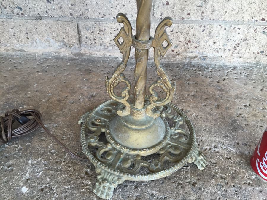 Stunning Vintage Crystal Floor Lamp With Gilt Wrought Iron Stand [Photo 2]