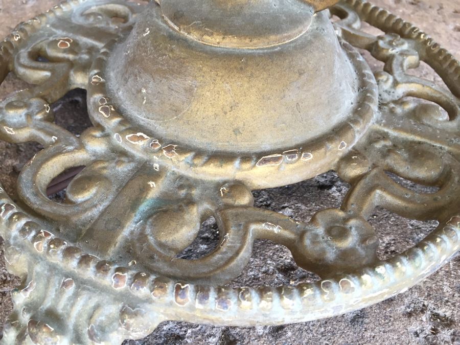 Stunning Vintage Crystal Floor Lamp With Gilt Wrought Iron Stand [Photo 13]