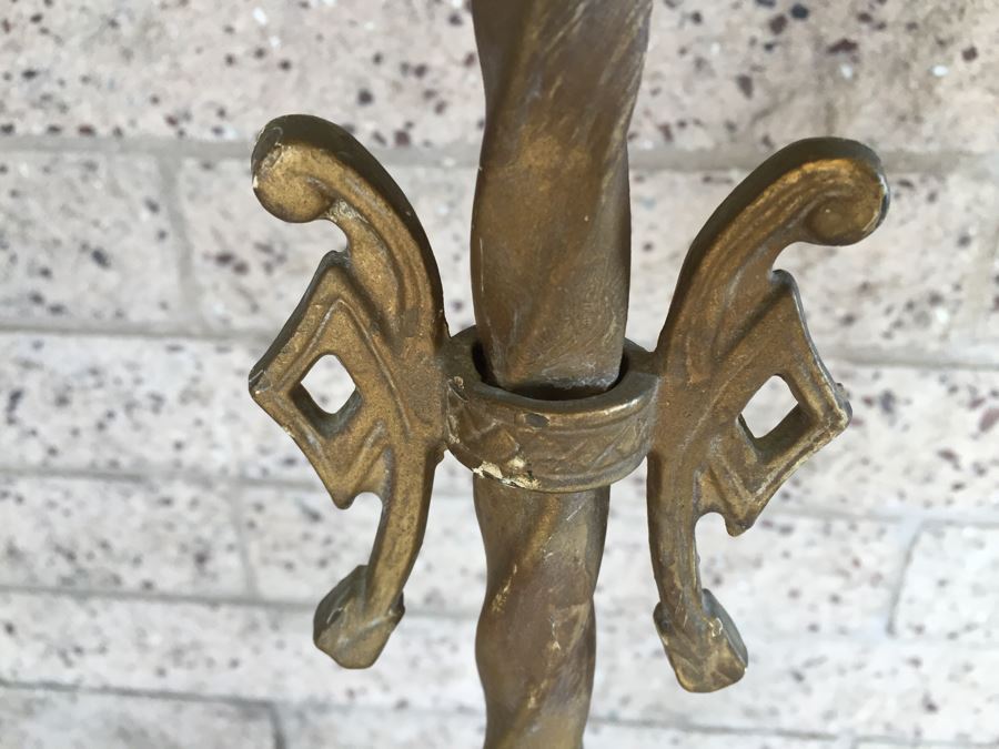 Stunning Vintage Crystal Floor Lamp With Gilt Wrought Iron Stand [Photo 10]