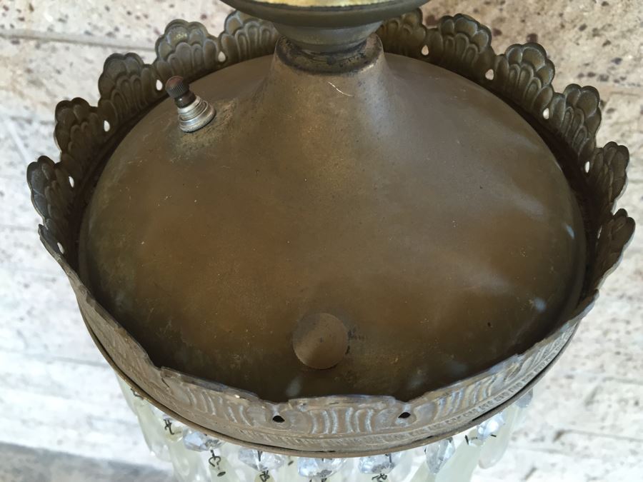 Stunning Vintage Crystal Floor Lamp With Gilt Wrought Iron Stand [Photo 16]