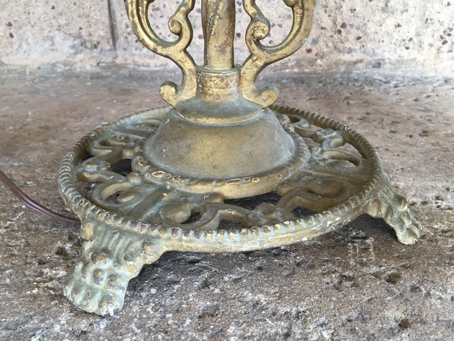 Stunning Vintage Crystal Floor Lamp With Gilt Wrought Iron Stand [Photo 11]