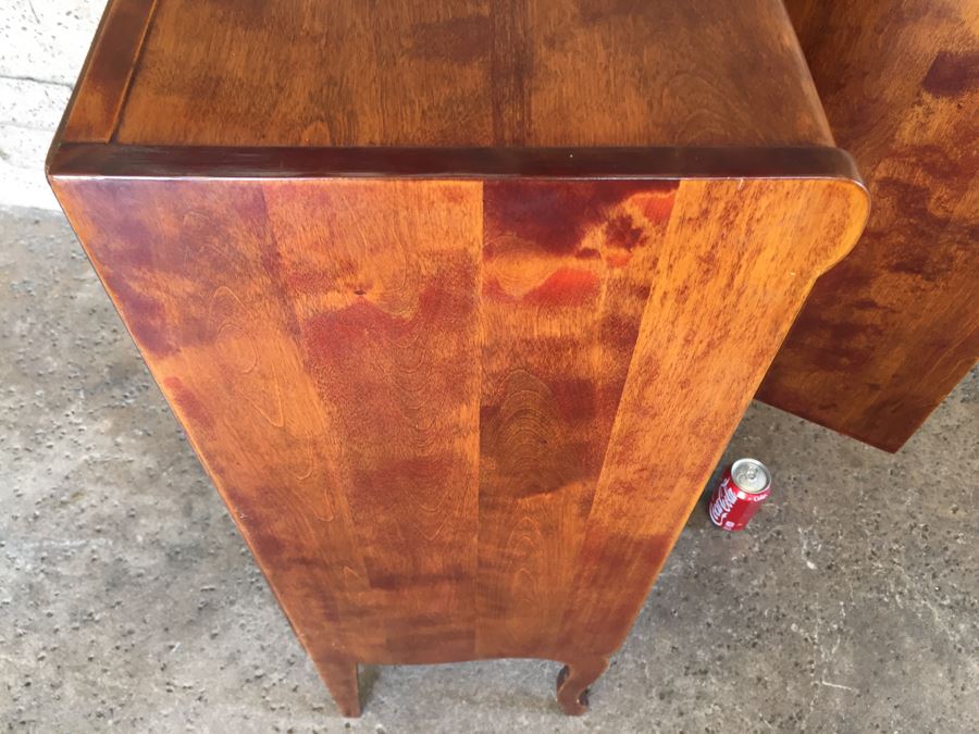 Stunning Vintage Liquor Bar Cabinet With Lock And Skeleton Key With Brilliant Red Streaks Throughout Wood [Photo 10]