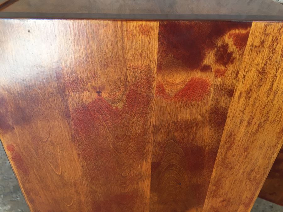 Stunning Vintage Liquor Bar Cabinet With Lock And Skeleton Key With Brilliant Red Streaks Throughout Wood [Photo 9]