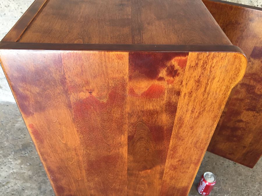 Stunning Vintage Liquor Bar Cabinet With Lock And Skeleton Key With Brilliant Red Streaks Throughout Wood [Photo 3]