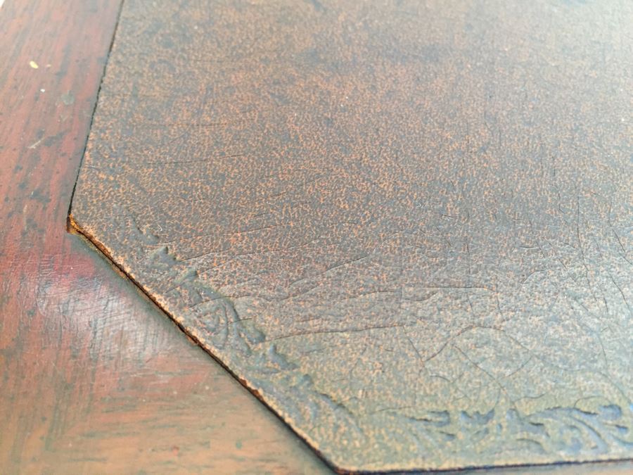 Vintage Queen Anne Rectangular Coffee Table With Leather Top [Photo 6]