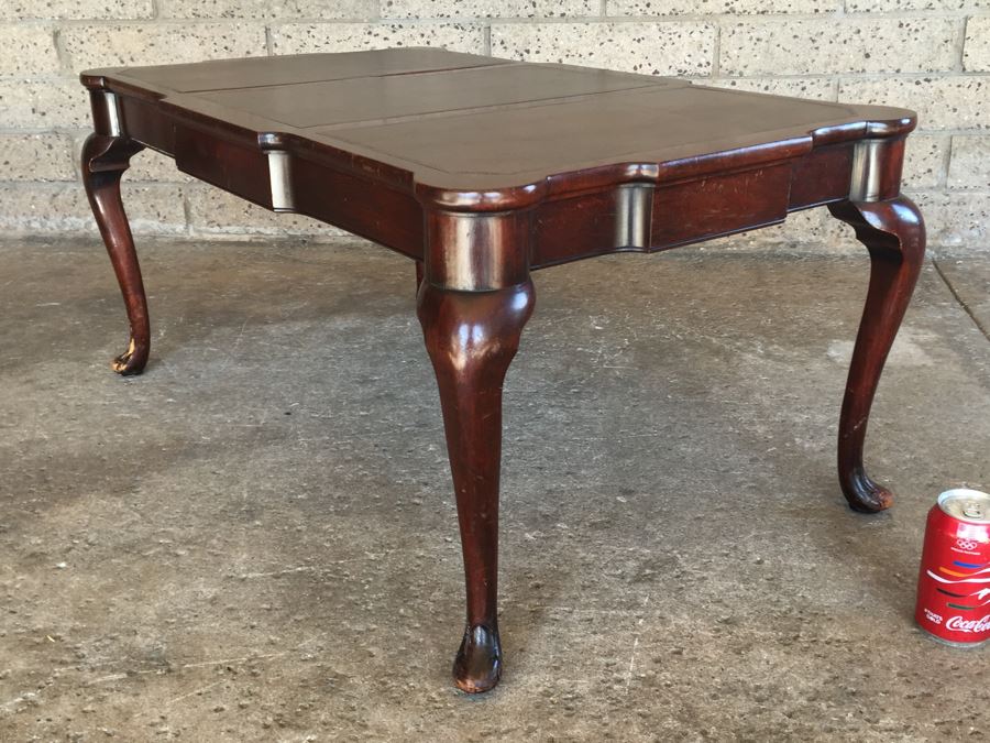 Vintage Queen Anne Rectangular Coffee Table With Leather Top [Photo 12]