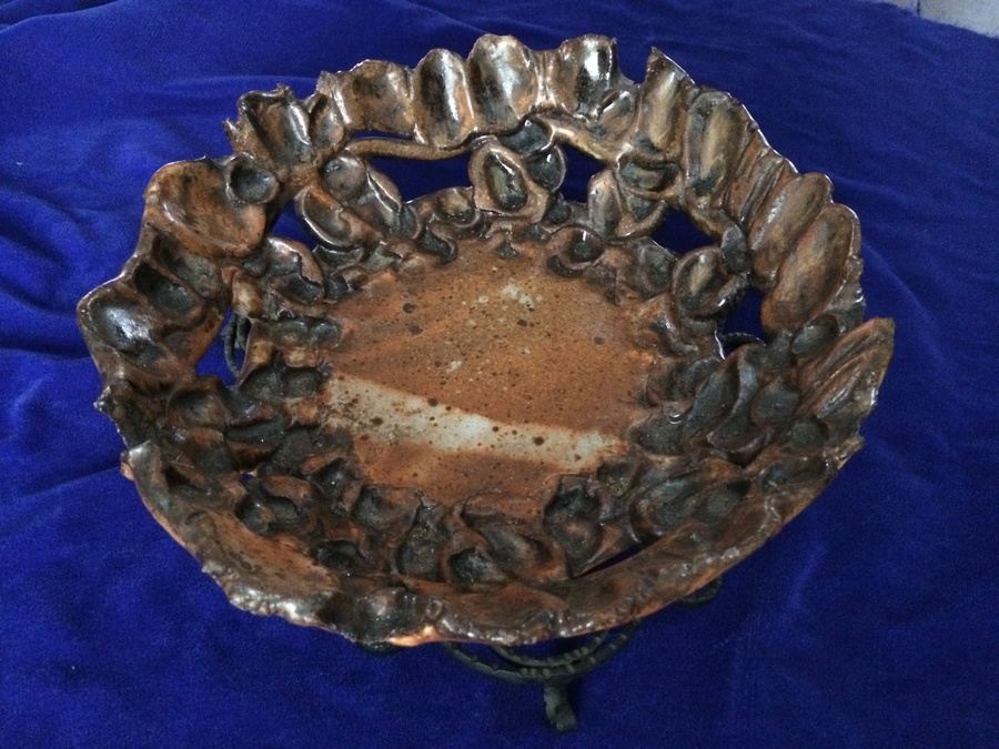 Brown Signed Pottery Bowl