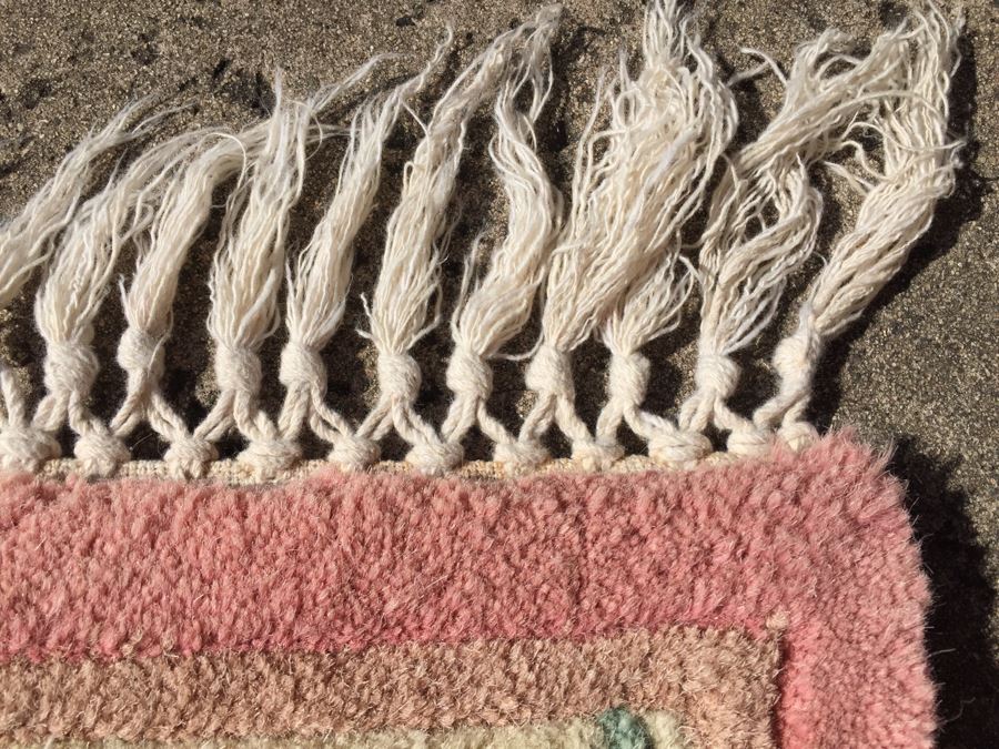 Pink Wool Area Carpet With Floral Motif [Photo 8]