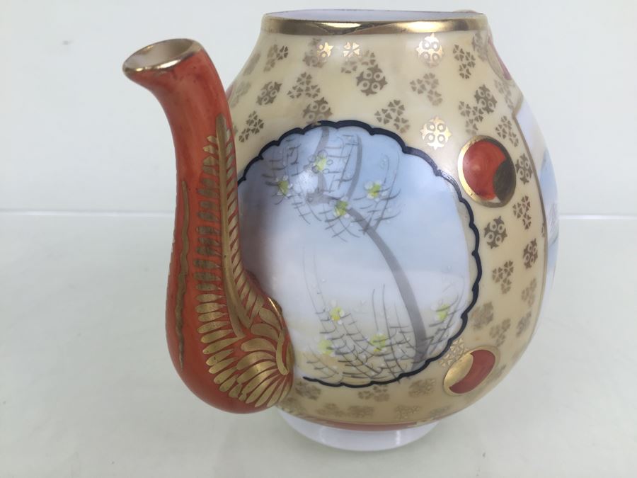 Japanese Tea Service Set With Tea Pot, Creamer Bowl And Sugar Bowl [Photo 13]