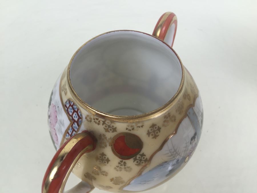 Japanese Tea Service Set With Tea Pot, Creamer Bowl And Sugar Bowl [Photo 35]