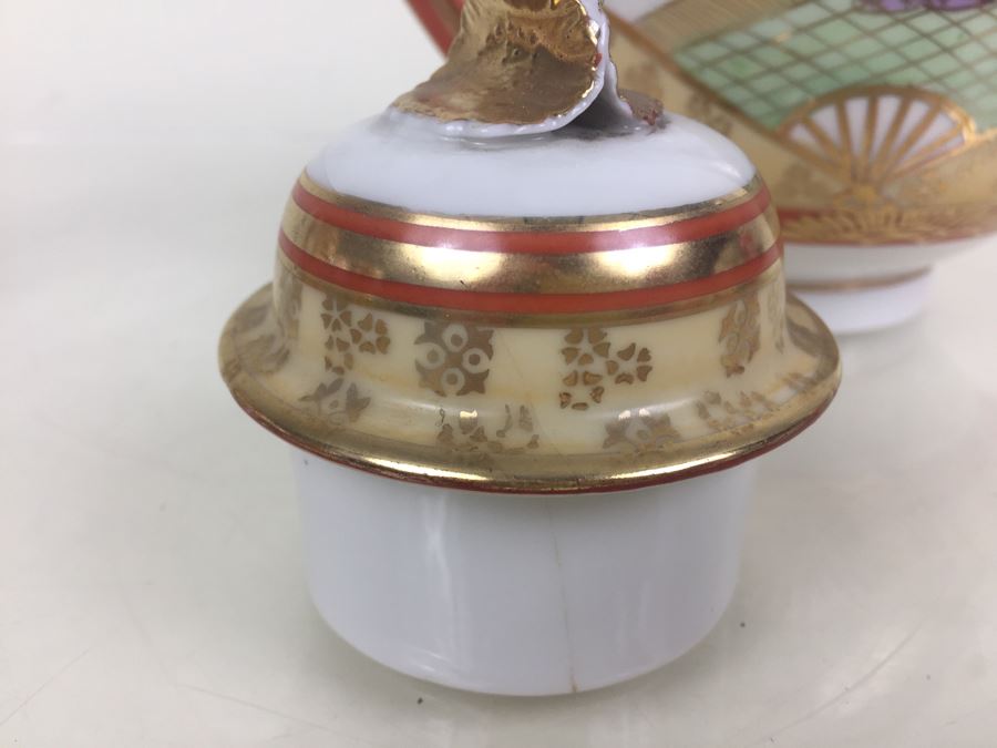 Japanese Tea Service Set With Tea Pot, Creamer Bowl And Sugar Bowl [Photo 8]