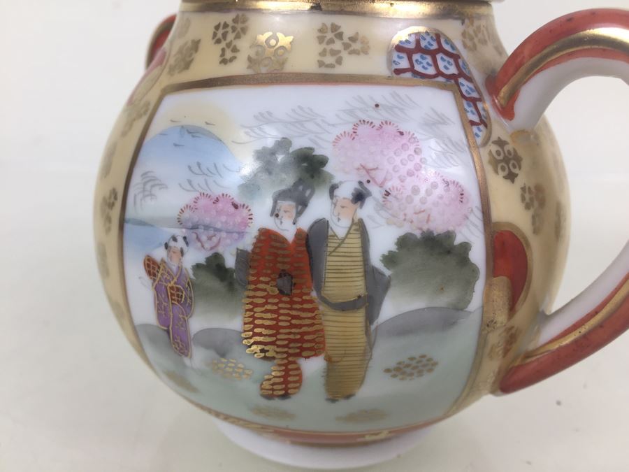 Japanese Tea Service Set With Tea Pot, Creamer Bowl And Sugar Bowl [Photo 33]