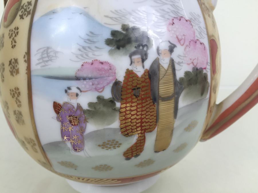 Japanese Tea Service Set With Tea Pot, Creamer Bowl And Sugar Bowl [Photo 15]