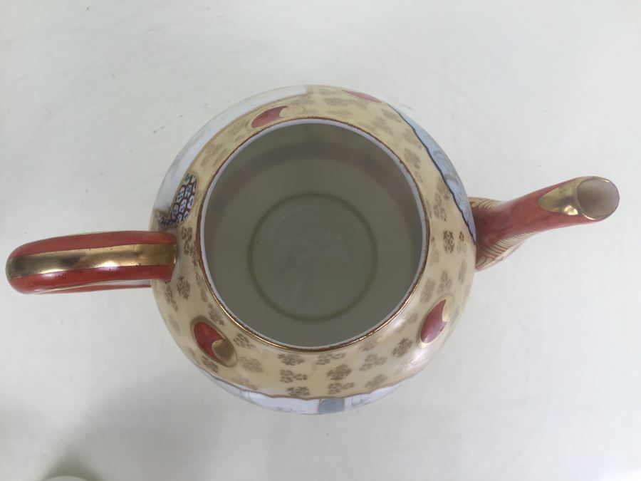 Japanese Tea Service Set With Tea Pot, Creamer Bowl And Sugar Bowl [Photo 10]