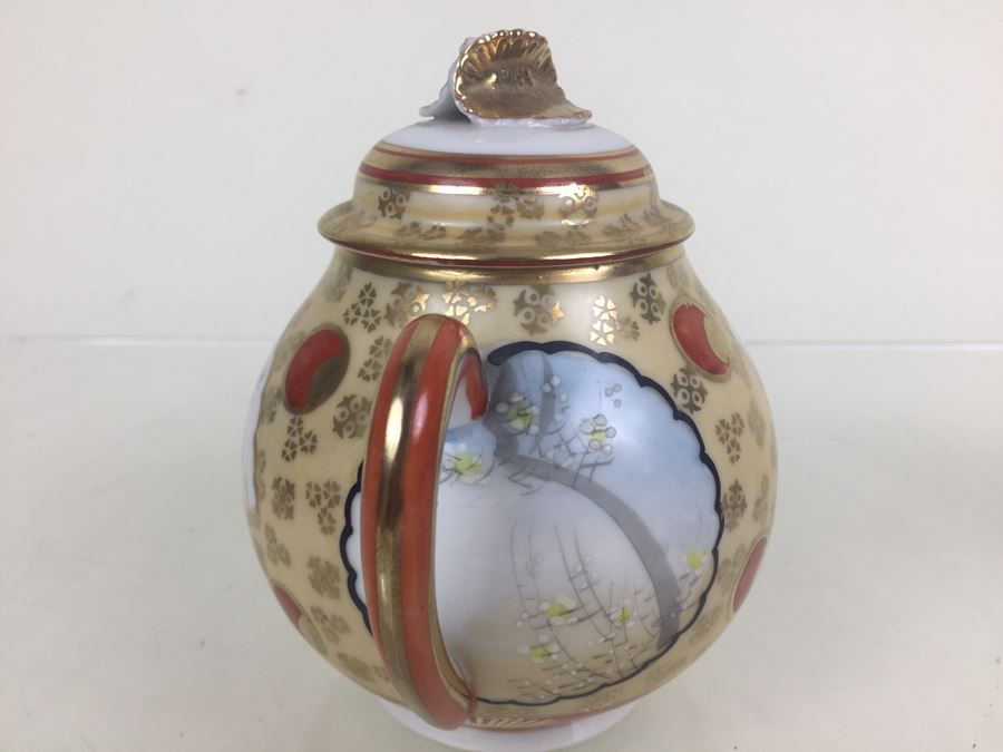 Japanese Tea Service Set With Tea Pot, Creamer Bowl And Sugar Bowl [Photo 30]