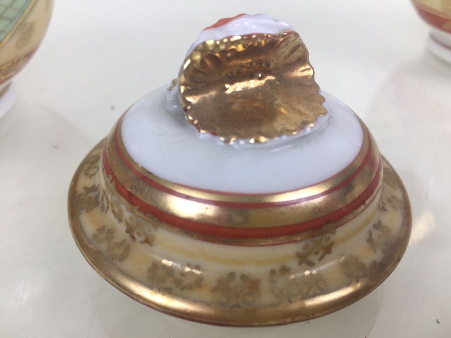 Japanese Tea Service Set With Tea Pot, Creamer Bowl And Sugar Bowl [Photo 36]