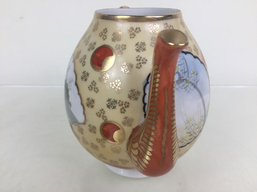 Japanese Tea Service Set With Tea Pot, Creamer Bowl And Sugar Bowl [Photo 12]