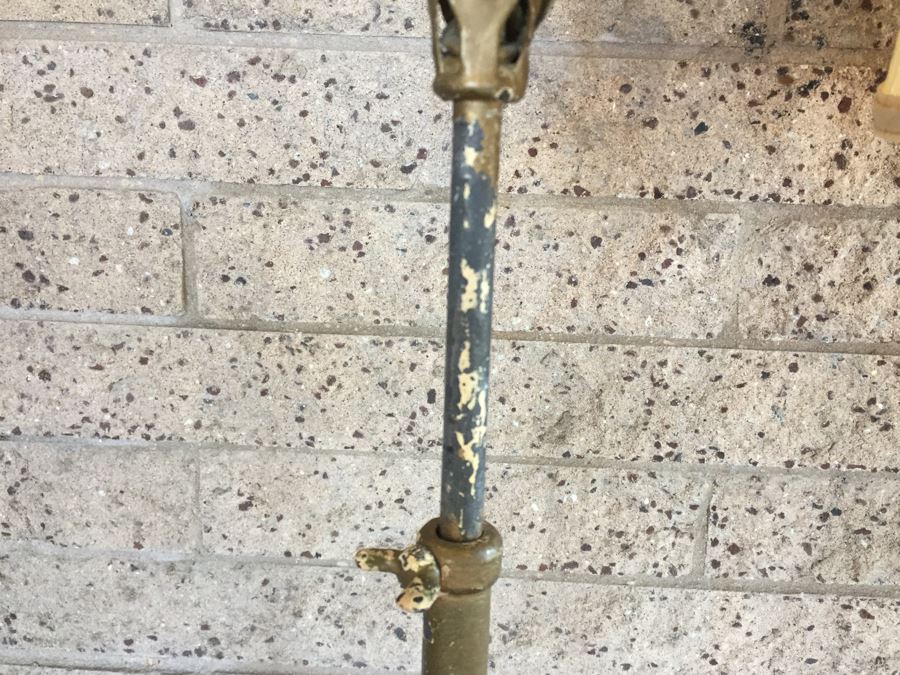 Impressive Gilt Wrought Iron Italian Floor Lamp With Floral And Vine Motif [Photo 7]