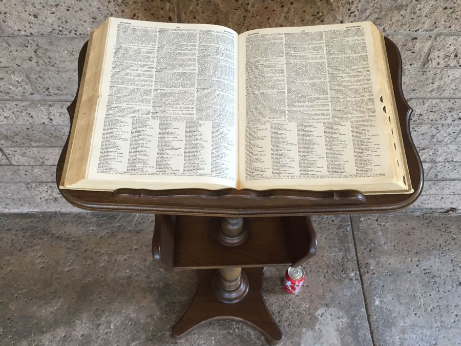 Vintage Dictionary Book Stand With Large Unabridged Dictionary [Photo 3]