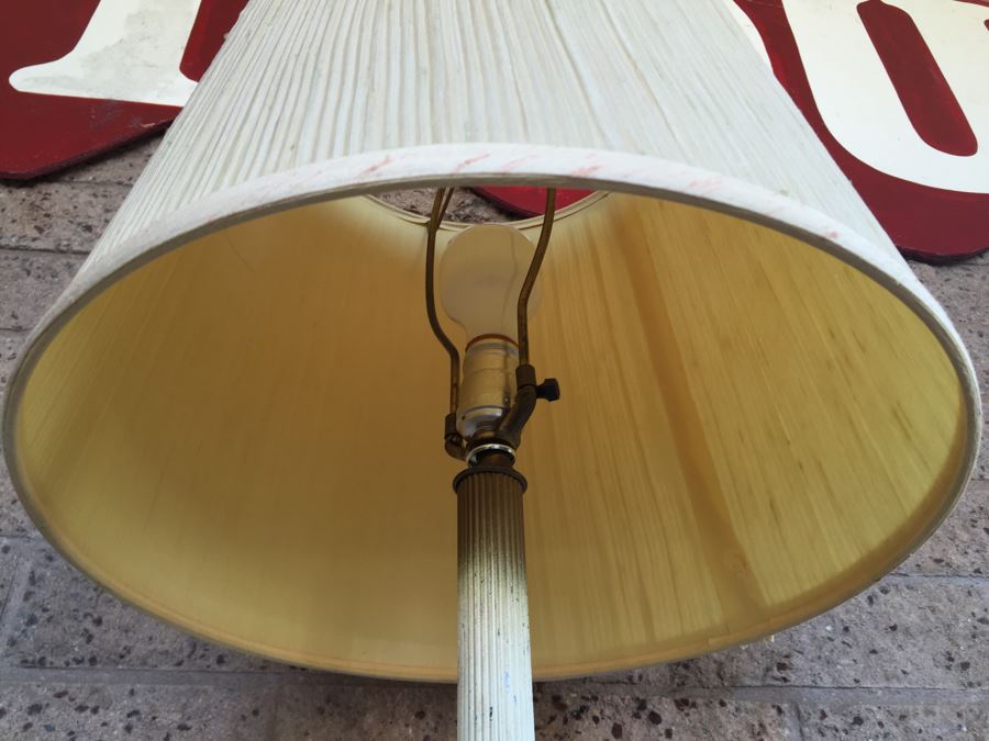 White Italian Floor Lamp With Italian Marble Table [Photo 11]