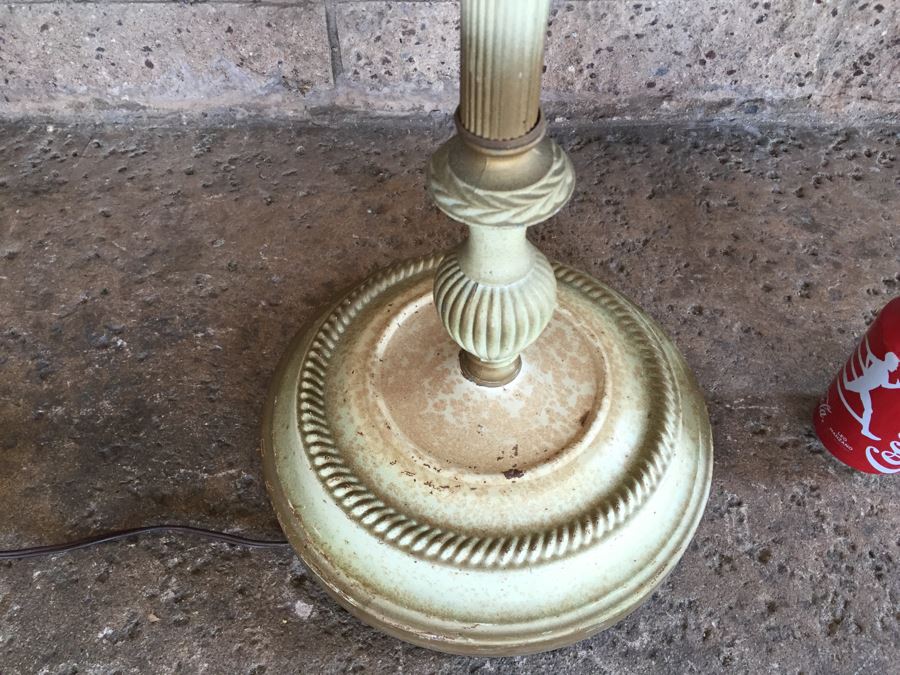 White Italian Floor Lamp With Italian Marble Table [Photo 2]