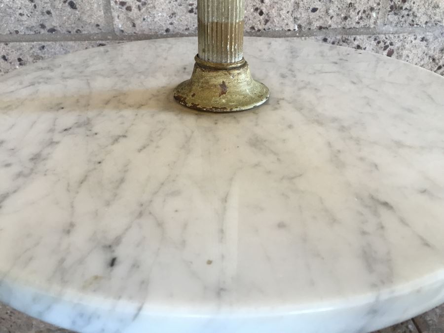 White Italian Floor Lamp With Italian Marble Table [Photo 9]