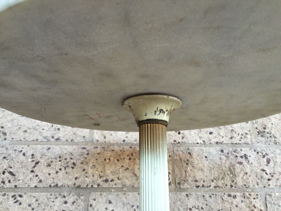 White Italian Floor Lamp With Italian Marble Table [Photo 8]