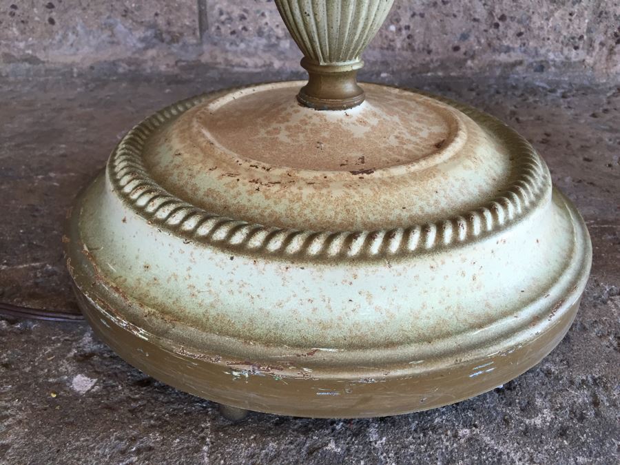 White Italian Floor Lamp With Italian Marble Table [Photo 6]