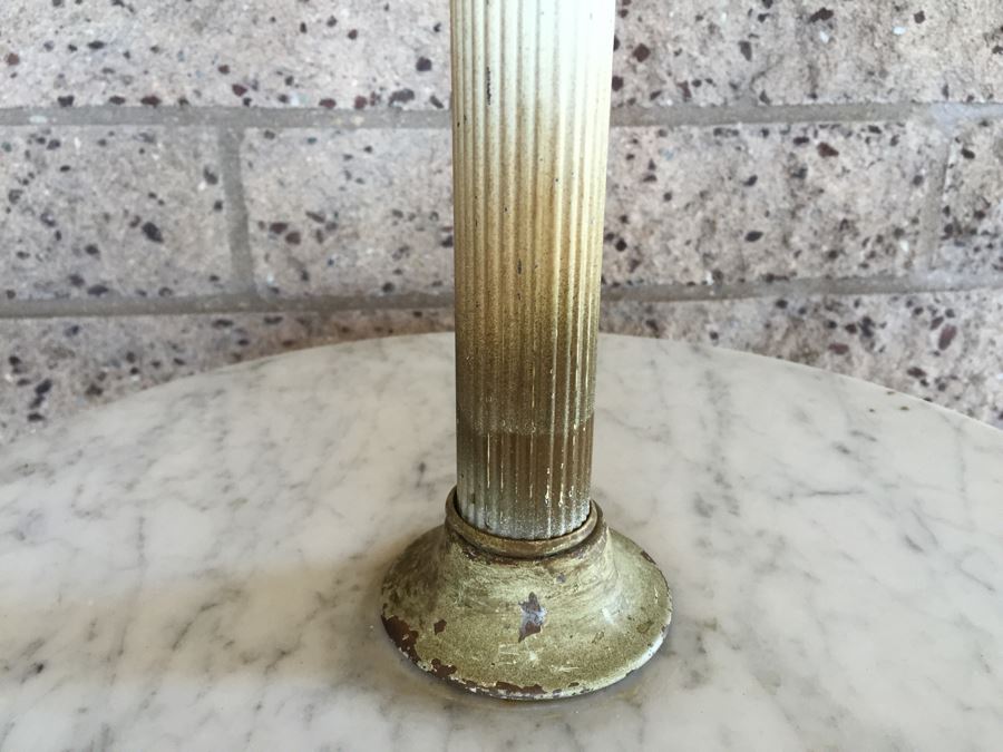 White Italian Floor Lamp With Italian Marble Table [Photo 10]