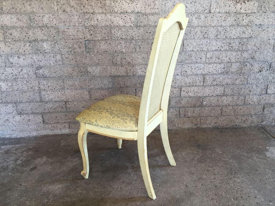 French Provincial Style Dining Table With One Leaf And 6 Cane Back Chairs [Photo 14]