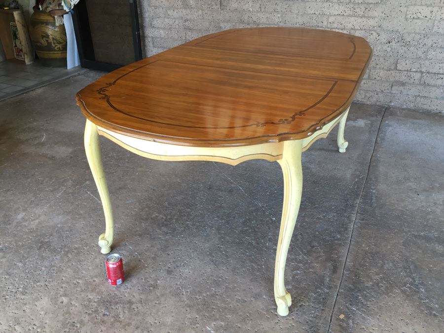 French Provincial Style Dining Table With One Leaf And 6 Cane Back Chairs [Photo 23]
