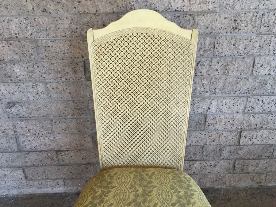 French Provincial Style Dining Table With One Leaf And 6 Cane Back Chairs [Photo 9]