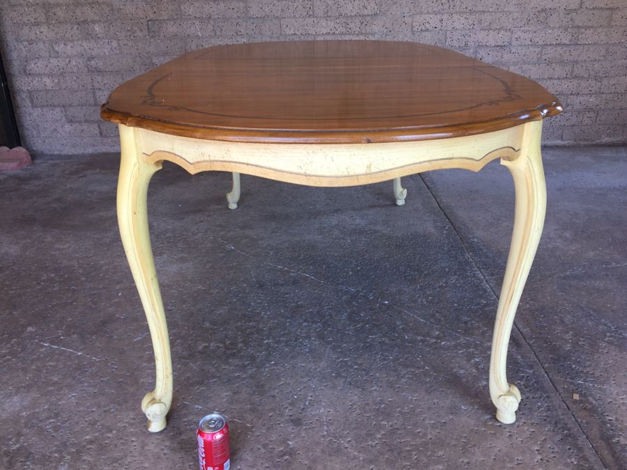 French Provincial Style Dining Table With One Leaf And 6 Cane Back Chairs [Photo 22]