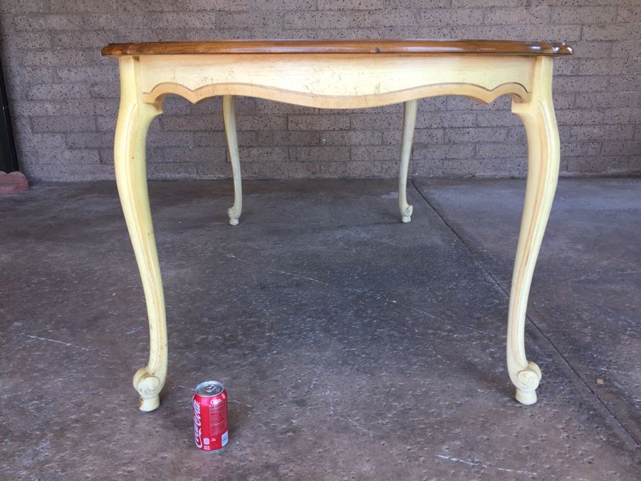 French Provincial Style Dining Table With One Leaf And 6 Cane Back Chairs [Photo 21]