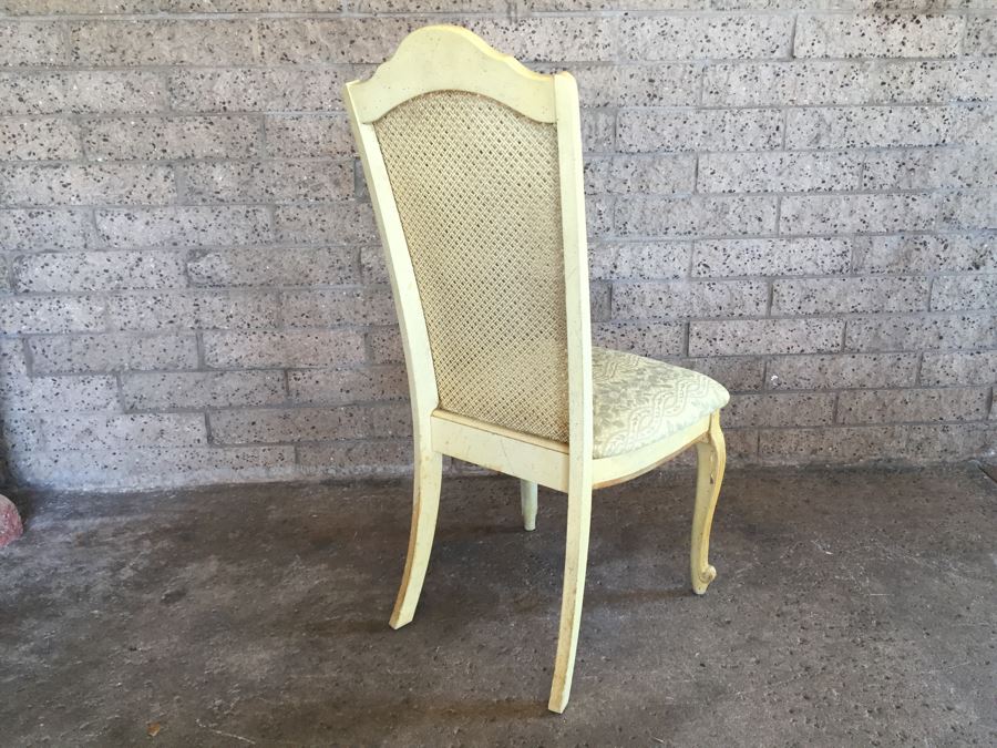 French Provincial Style Dining Table With One Leaf And 6 Cane Back Chairs [Photo 12]