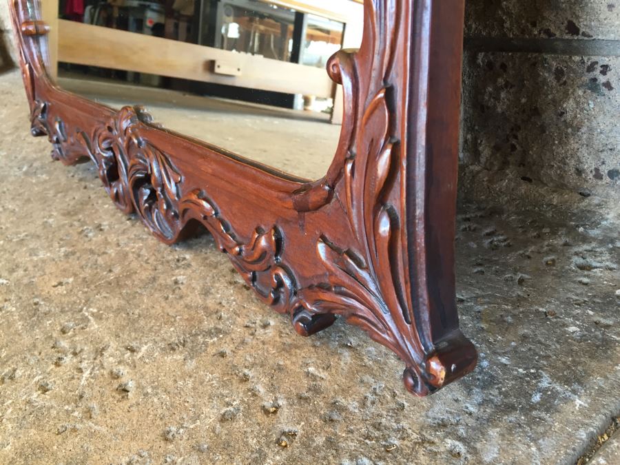 Stunning Carved Wood Vintage Mirror [Photo 9]