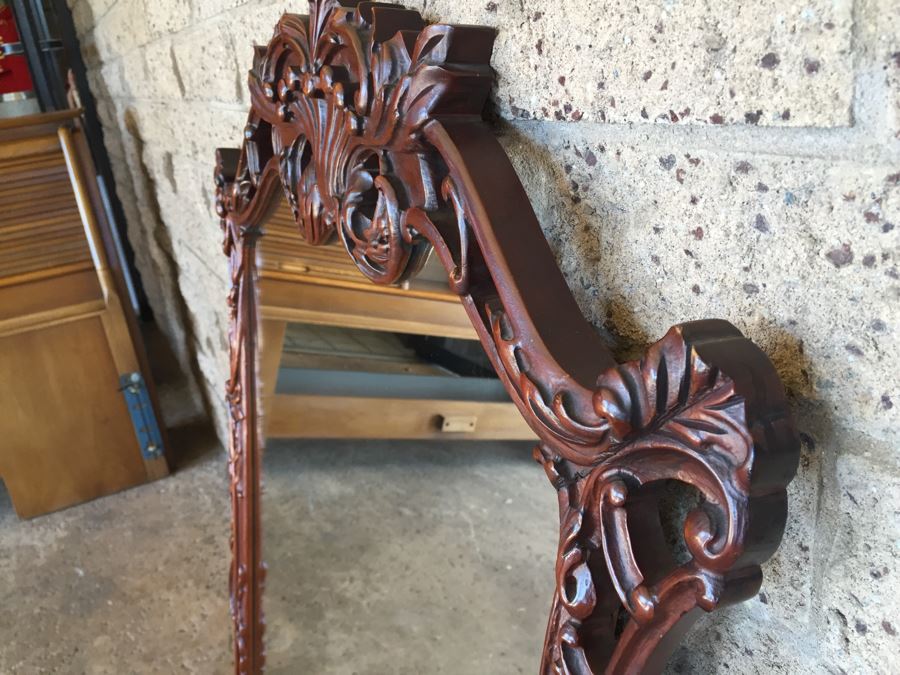 Stunning Carved Wood Vintage Mirror [Photo 7]