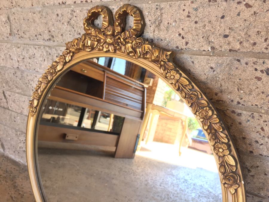 Stunning Round Gilt Wood Mirror By Nurre Mirrors [Photo 7]