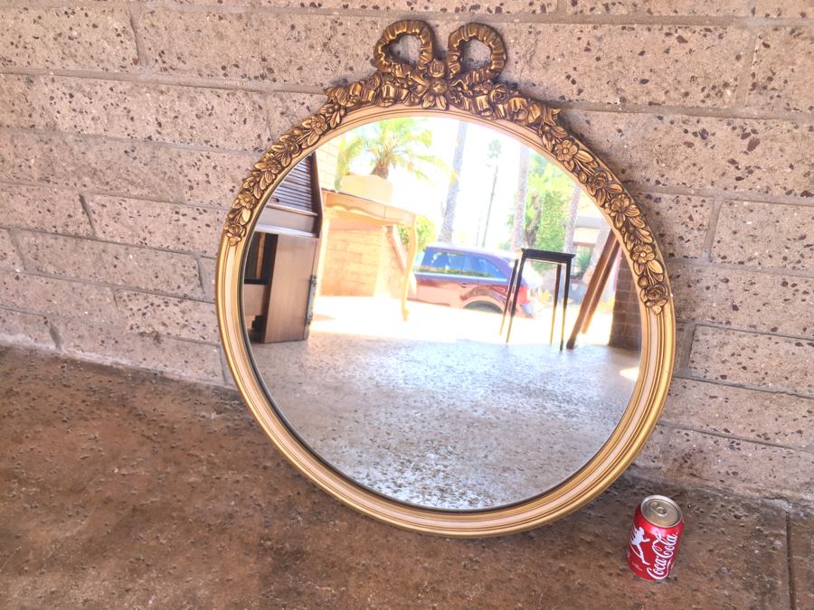 Stunning Round Gilt Wood Mirror By Nurre Mirrors [Photo 1]