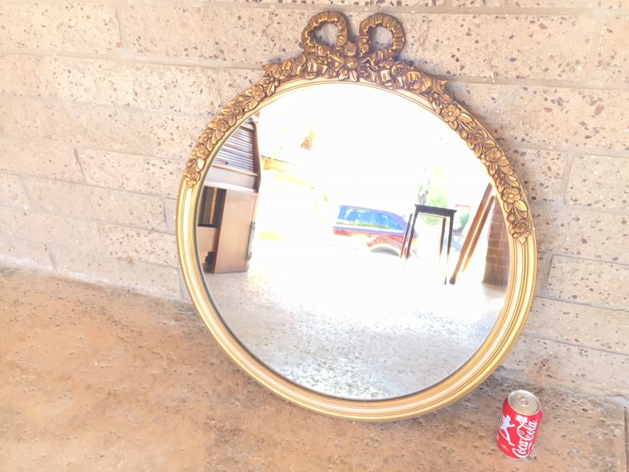 Stunning Round Gilt Wood Mirror By Nurre Mirrors [Photo 4]