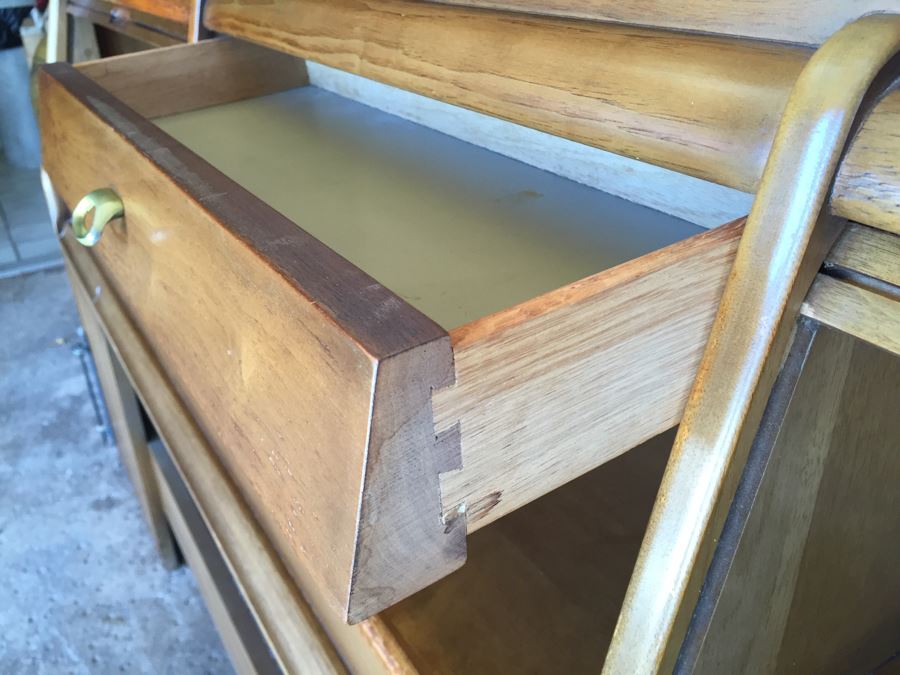 John Van Koert For Drexel Mid-Century 1959 Projection King Size Headboard With Storage Matches Bedroom Set In Auction [Photo 8]