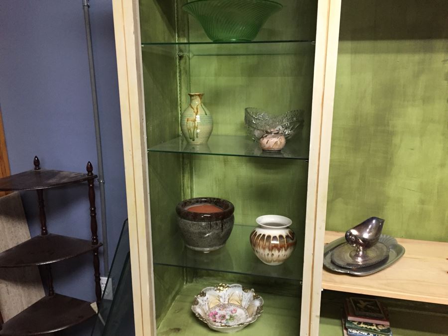 Nice Wooden Wall Unit With Bottom Credenza And Hutch With Domed Top [Photo 12]