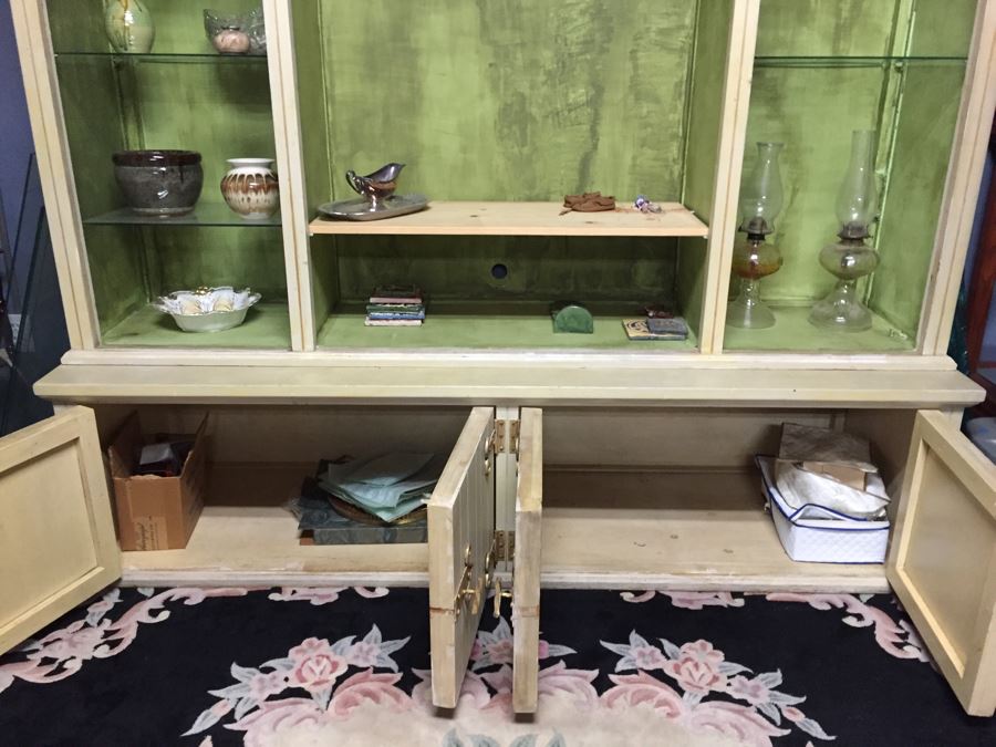 Nice Wooden Wall Unit With Bottom Credenza And Hutch With Domed Top [Photo 3]