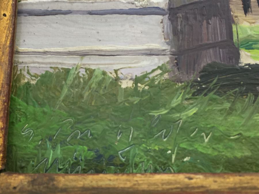 Pair Of Nicely Executed Original Oil Paintings On Board In Vintage Gilt Frames Signed By Artist Signature Illegible Munchen Germany [Photo 23]