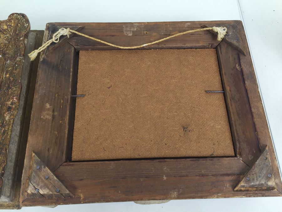 Pair Of Nicely Executed Original Oil Paintings On Board In Vintage Gilt Frames Signed By Artist Signature Illegible Munchen Germany [Photo 28]