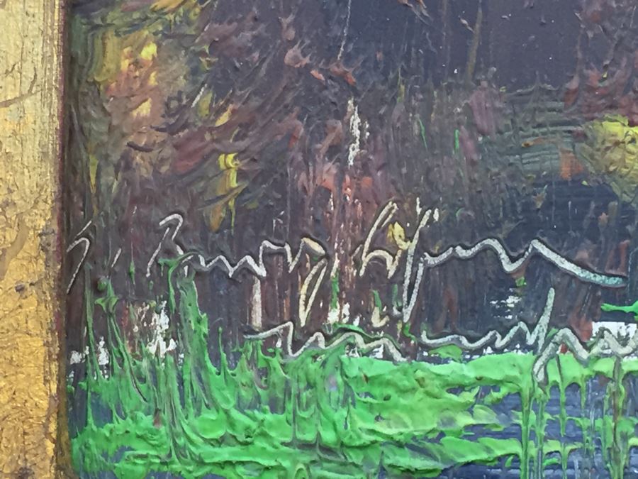 Pair Of Nicely Executed Original Oil Paintings On Board In Vintage Gilt Frames Signed By Artist Signature Illegible Munchen Germany [Photo 12]