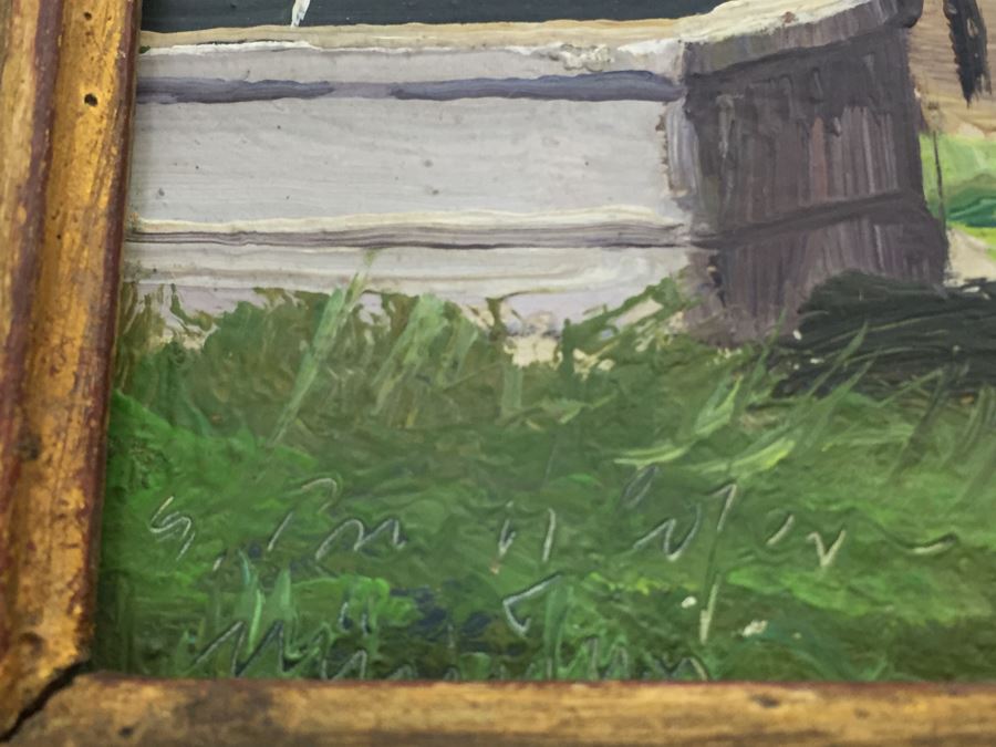 Pair Of Nicely Executed Original Oil Paintings On Board In Vintage Gilt Frames Signed By Artist Signature Illegible Munchen Germany [Photo 22]