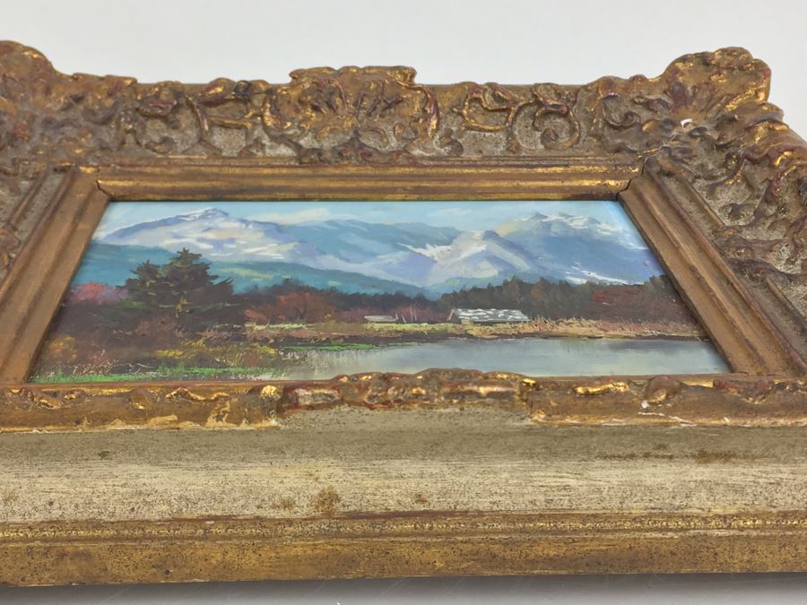 Pair Of Nicely Executed Original Oil Paintings On Board In Vintage Gilt Frames Signed By Artist Signature Illegible Munchen Germany [Photo 26]